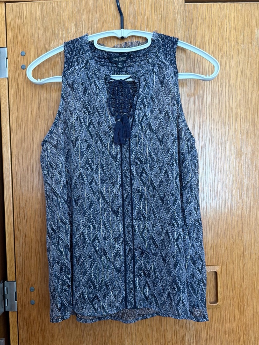 Lucky Brand Navy Printed Sleeveless top